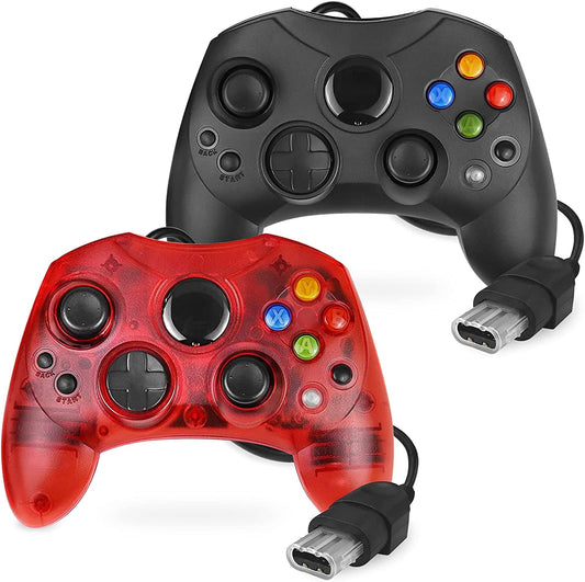 Yioone Controller Replacement for Xbox Controller S-Type/Original Xbox Controller,Classic Controller Compatible with Original Xbox Console (Black and Ruby Red)